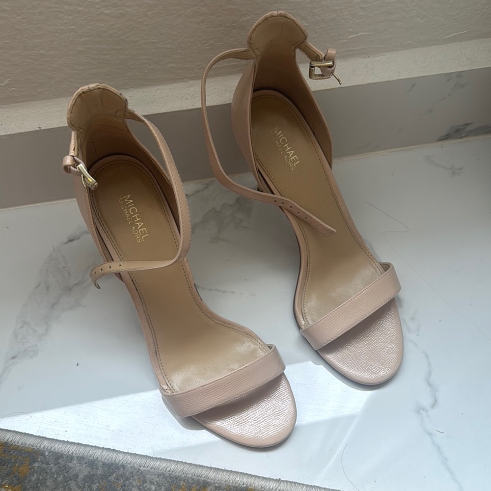Michael Kors Cream Stiletto Heels with Ankle Strap